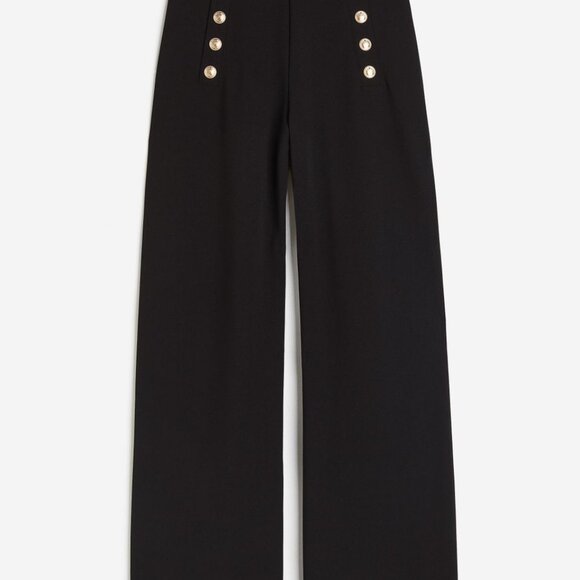 🖤🖤Button-Front High-Waist Trousers - Black - 🖤🖤 - Picture 2 of 14